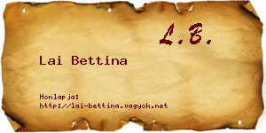 Lai Bettina névjegykártya